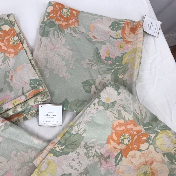 POTTERYBARN ~ ELORA FLORAL LINEN BLEND PILLOW CASE LOT OF 4 ~ 24" - Picture 3 of 7